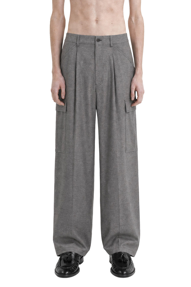 
              GIORGIO ARMANI Wool Cashmere Denim-Effect Cargo Pants man
            
