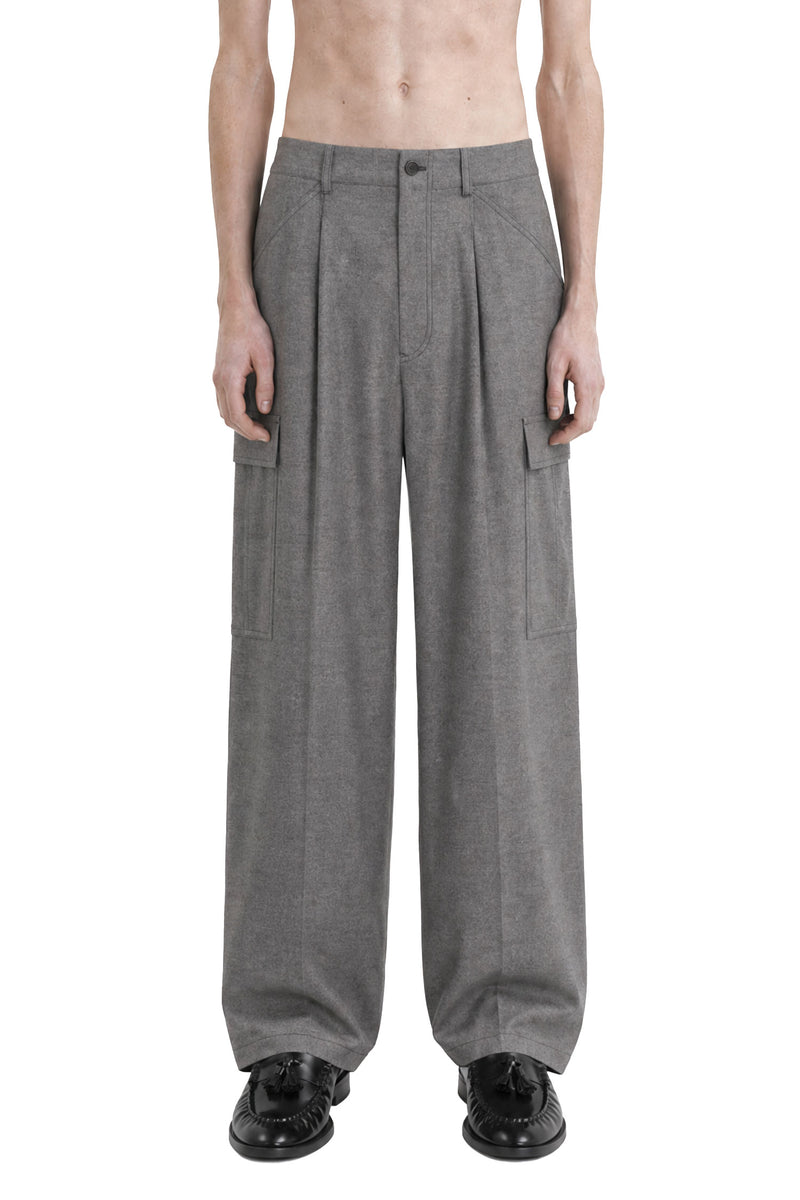 GIORGIO ARMANI Wool Cashmere Denim-Effect Cargo Pants man