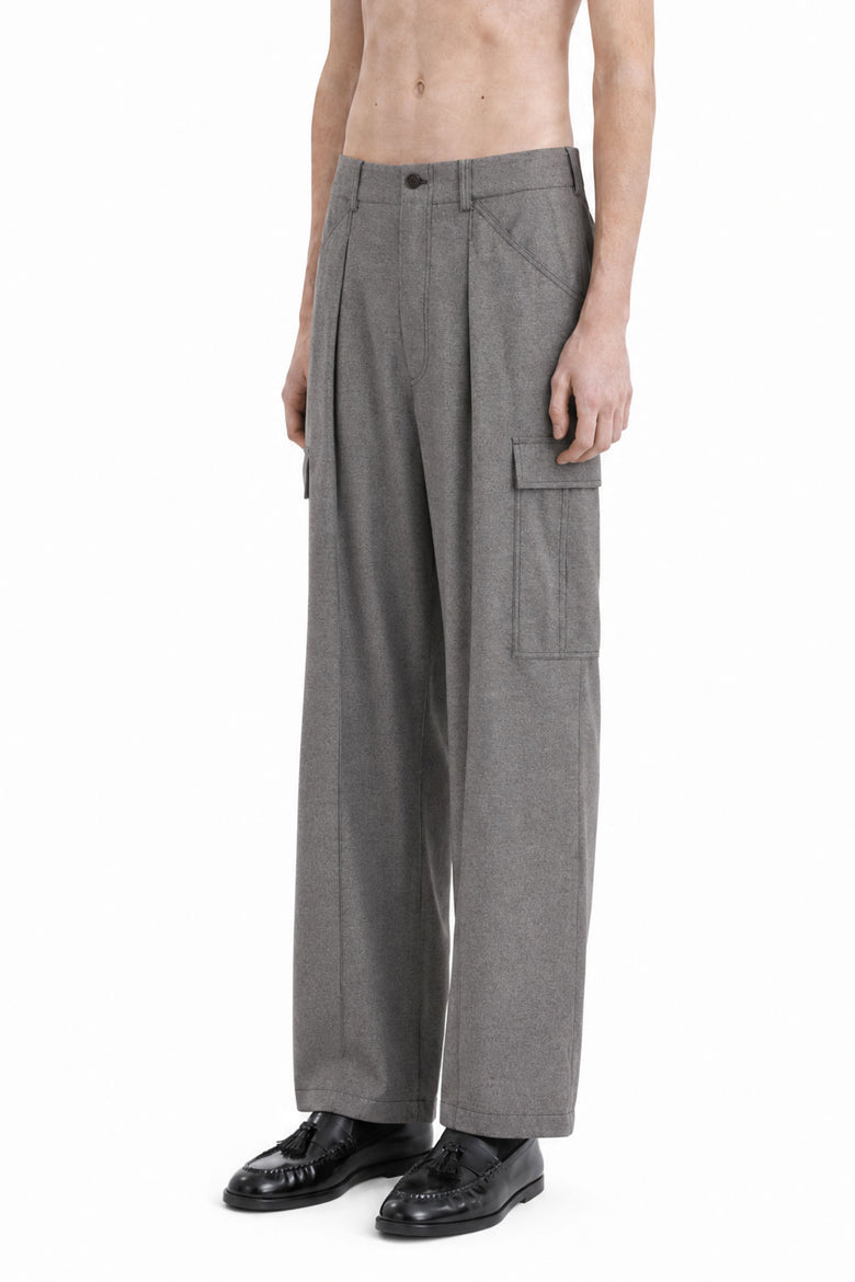 
              GIORGIO ARMANI Wool Cashmere Denim-Effect Cargo Pants man
            