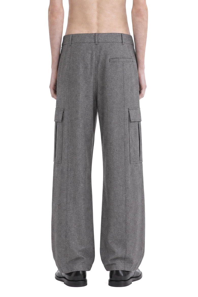 GIORGIO ARMANI Wool Cashmere Denim-Effect Cargo Pants man