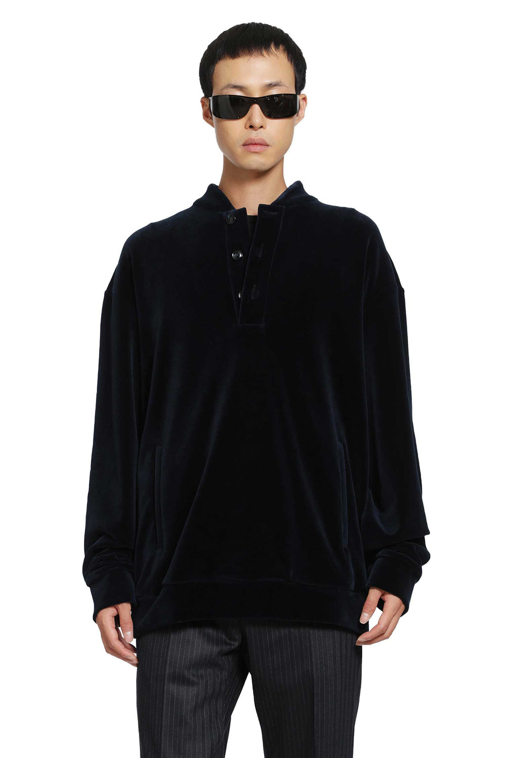 GIORGIO ARMANI Velvet Polo Shirt man