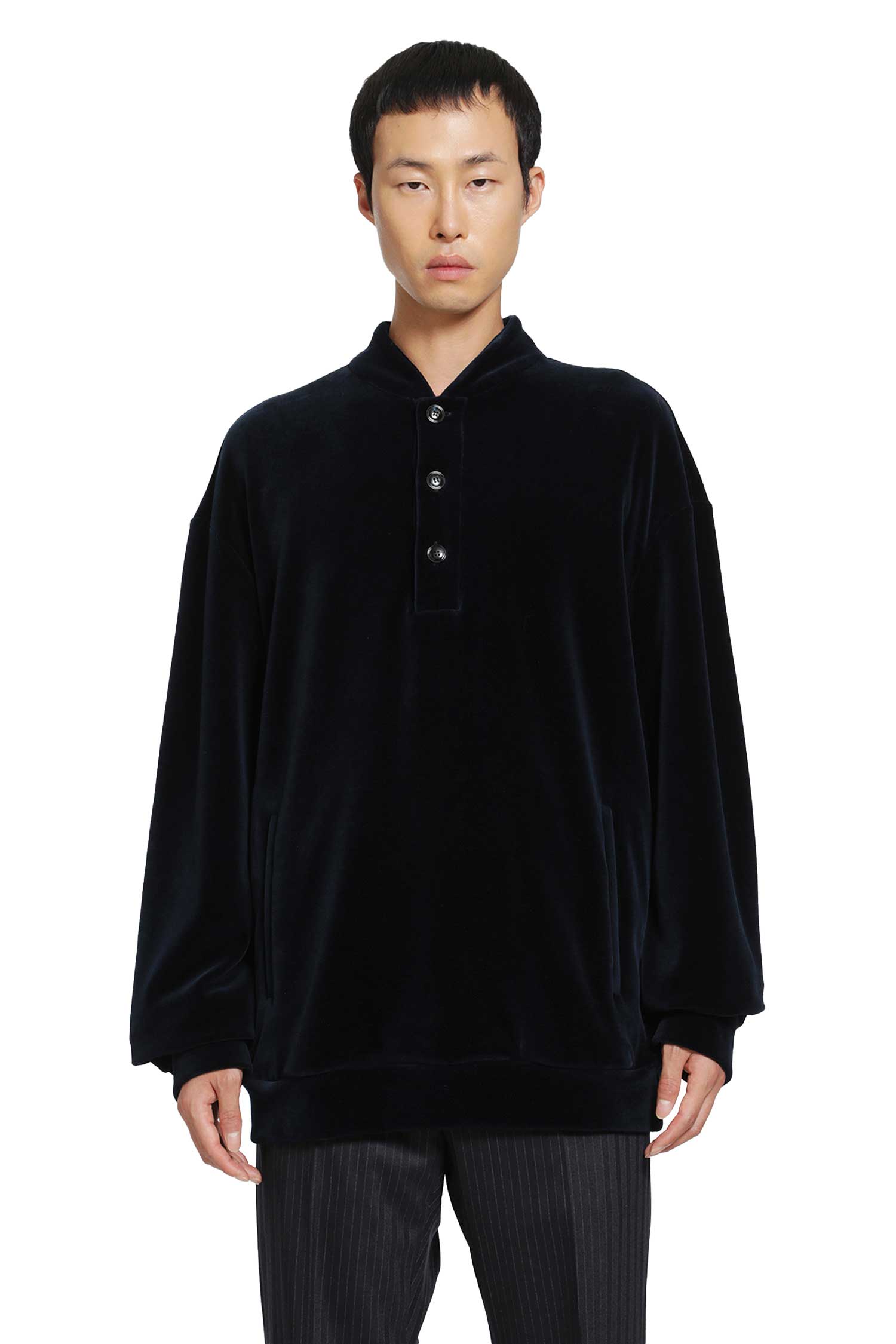 GIORGIO ARMANI Velvet Polo Shirt man