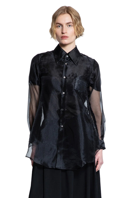 Layered Wool Mesh and Tulle Shirt - Antonioli.eu