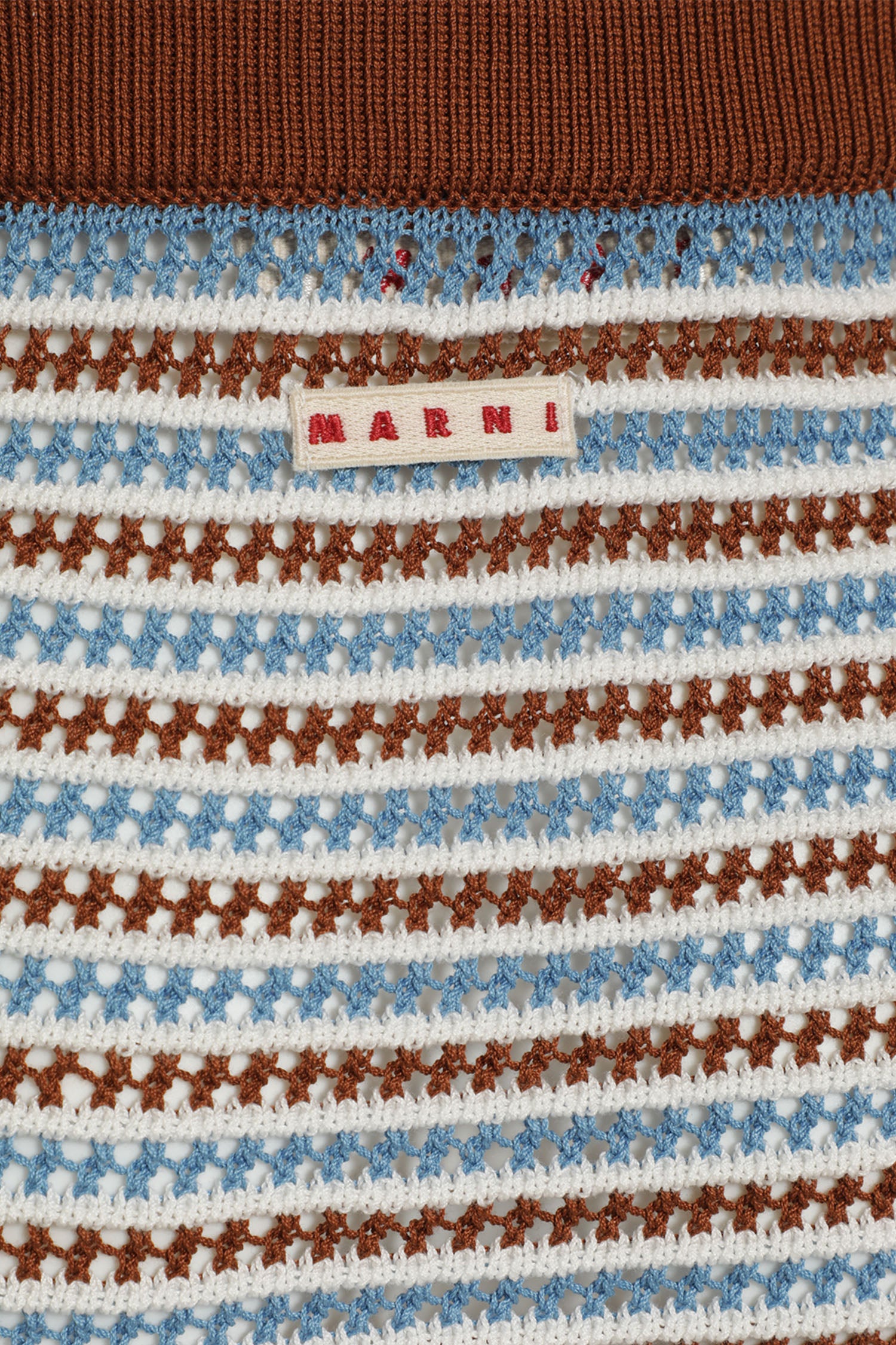 MARNI Striped Cotton Crochet Skirt woman