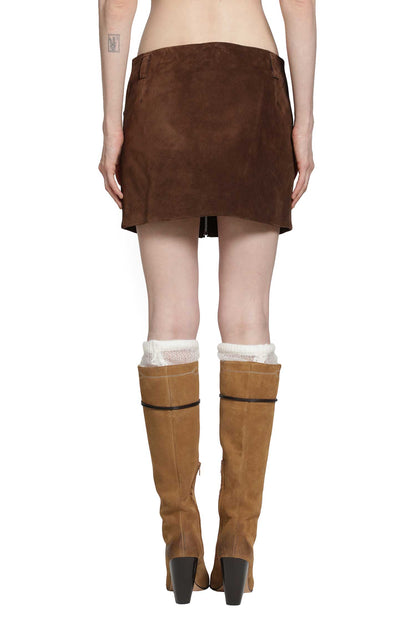 Suede and Leather Mini Skirt