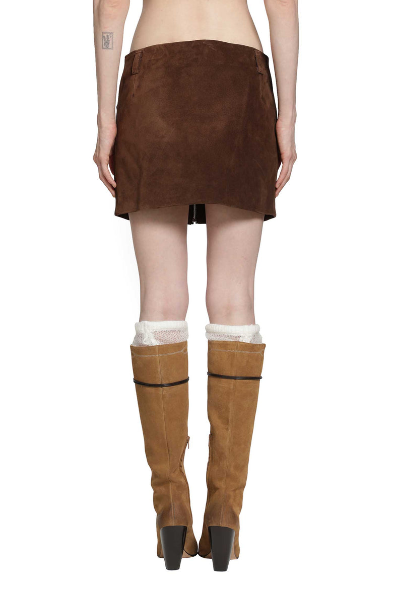MARNI Suede and Leather Mini Skirt woman