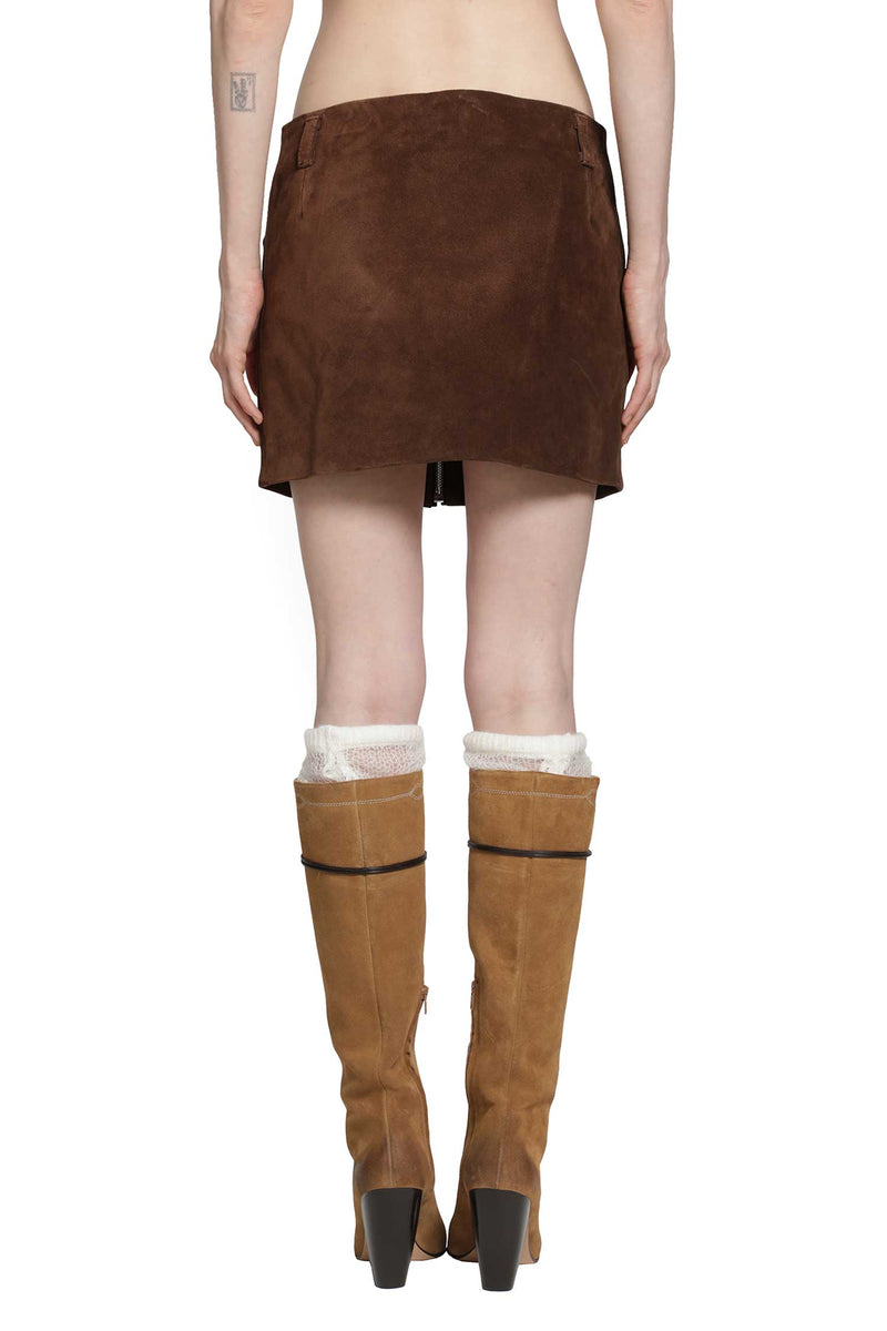 MARNI Suede and Leather Mini Skirt woman