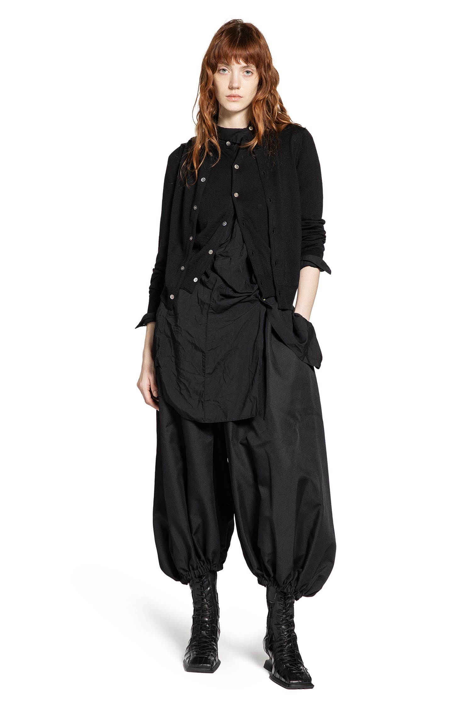 Long Asymmetric Crinkled Nylon Shirt
