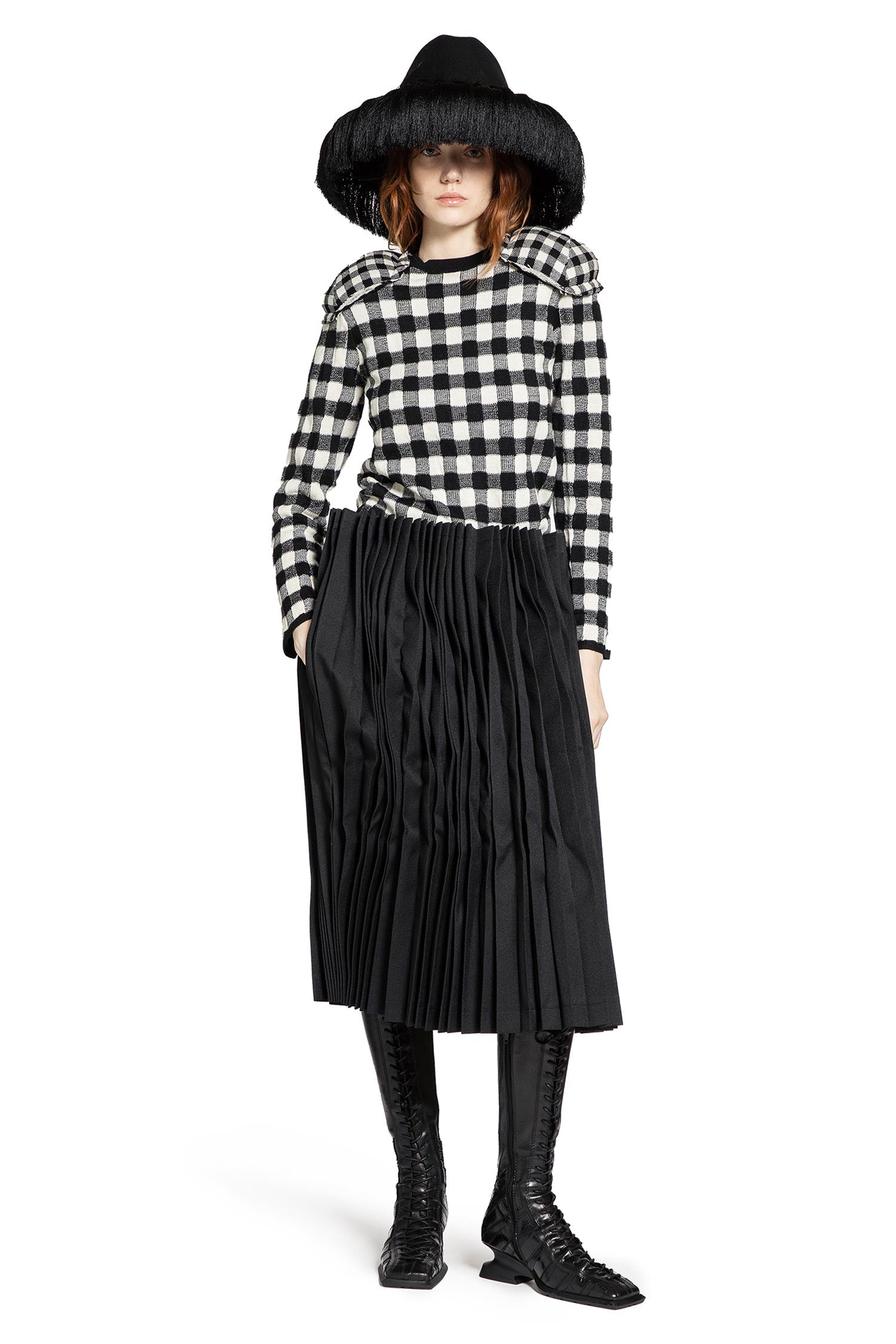 Check Wool Sweater