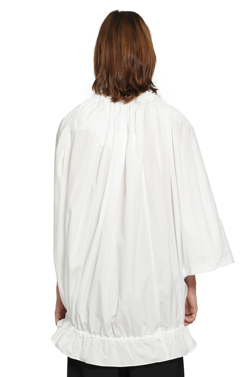 COMME DES GARCONS Gathered Cotton Poplin Blouse woman
