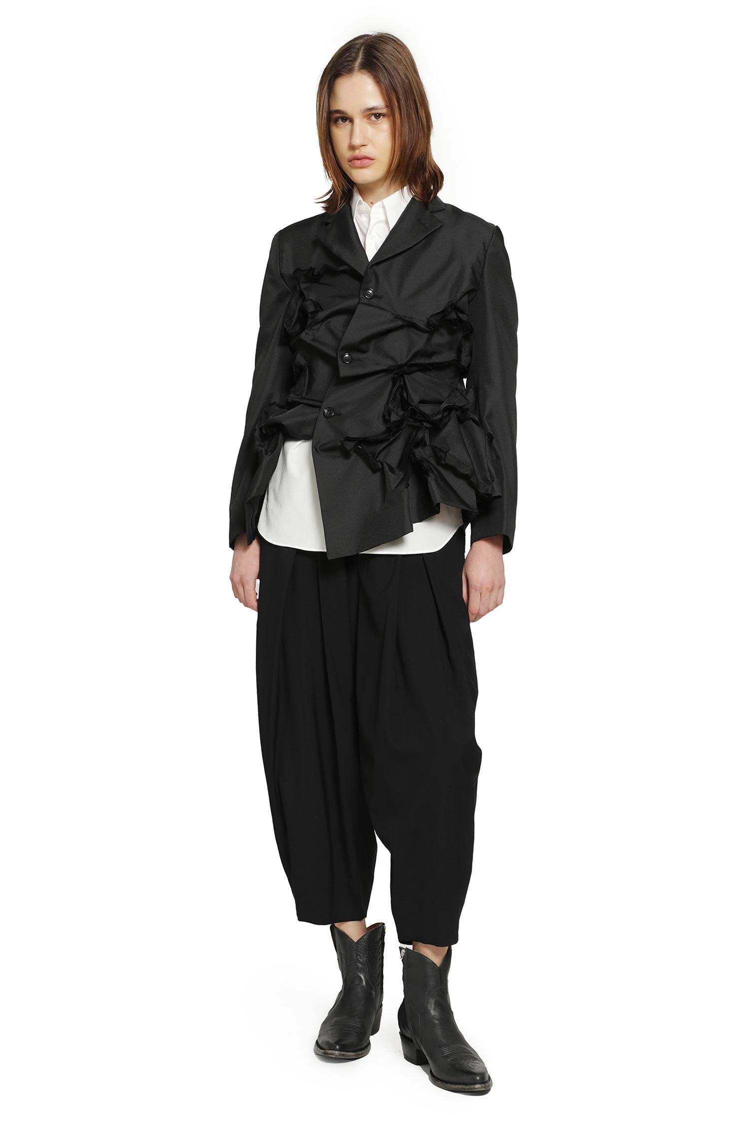 COMME DES GARCONS Gathered Single-Breasted Blazer woman