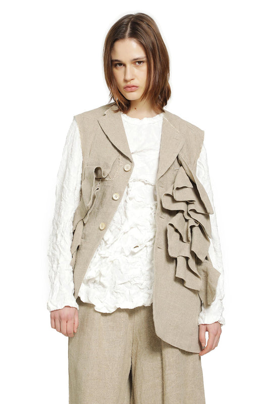 Ruffled Linen Vest