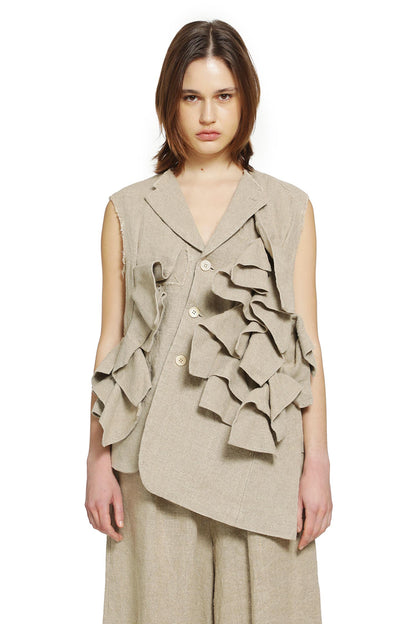 Ruffled Linen Vest