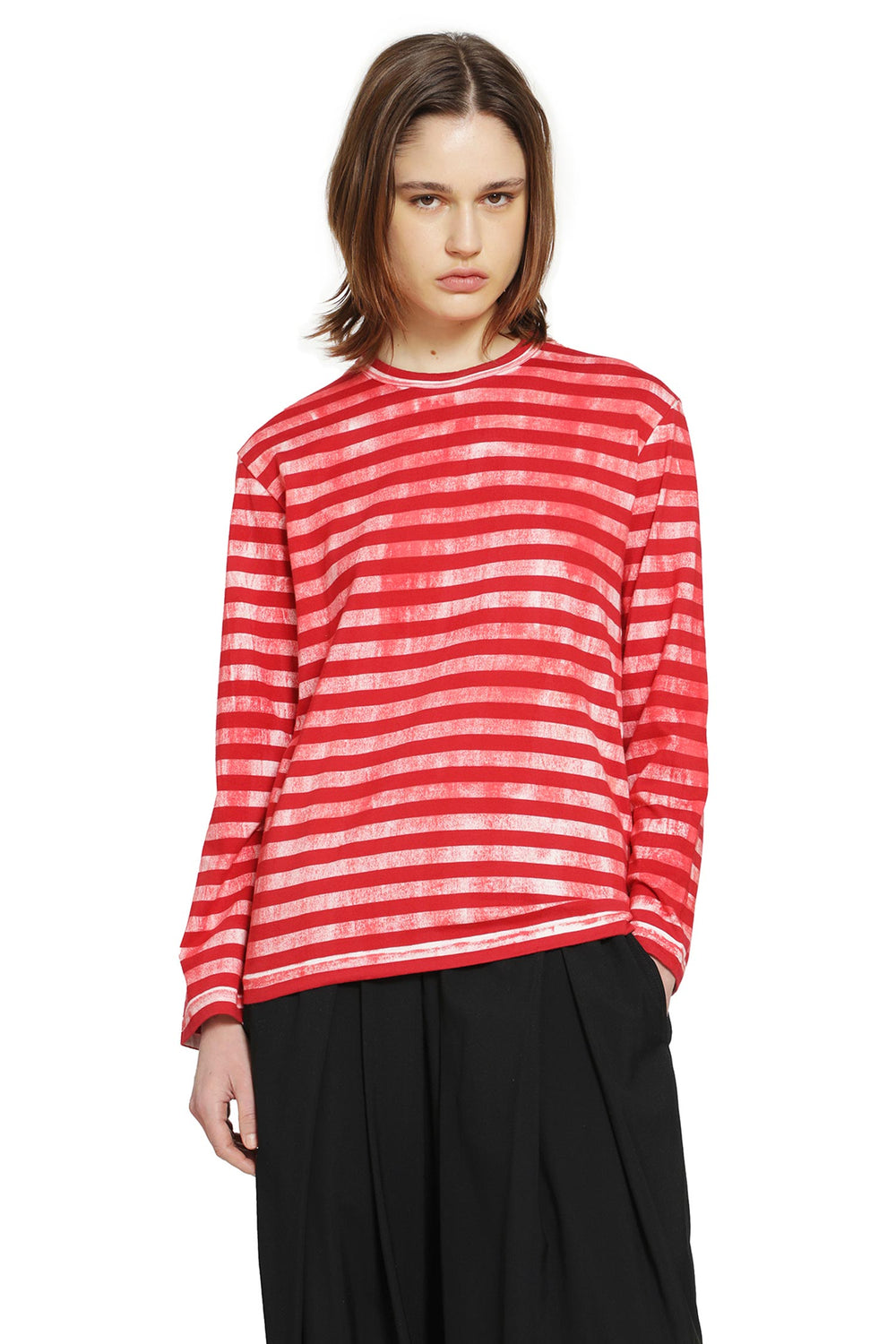 COMME DES GARCONS Striped Cotton Jersey Long Sleeve T-Shirt woman