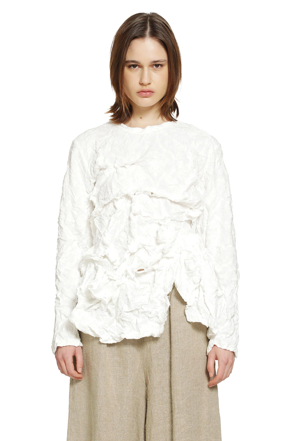 COMME DES GARCONS Ruffled Long Sleeve T-Shirt woman
