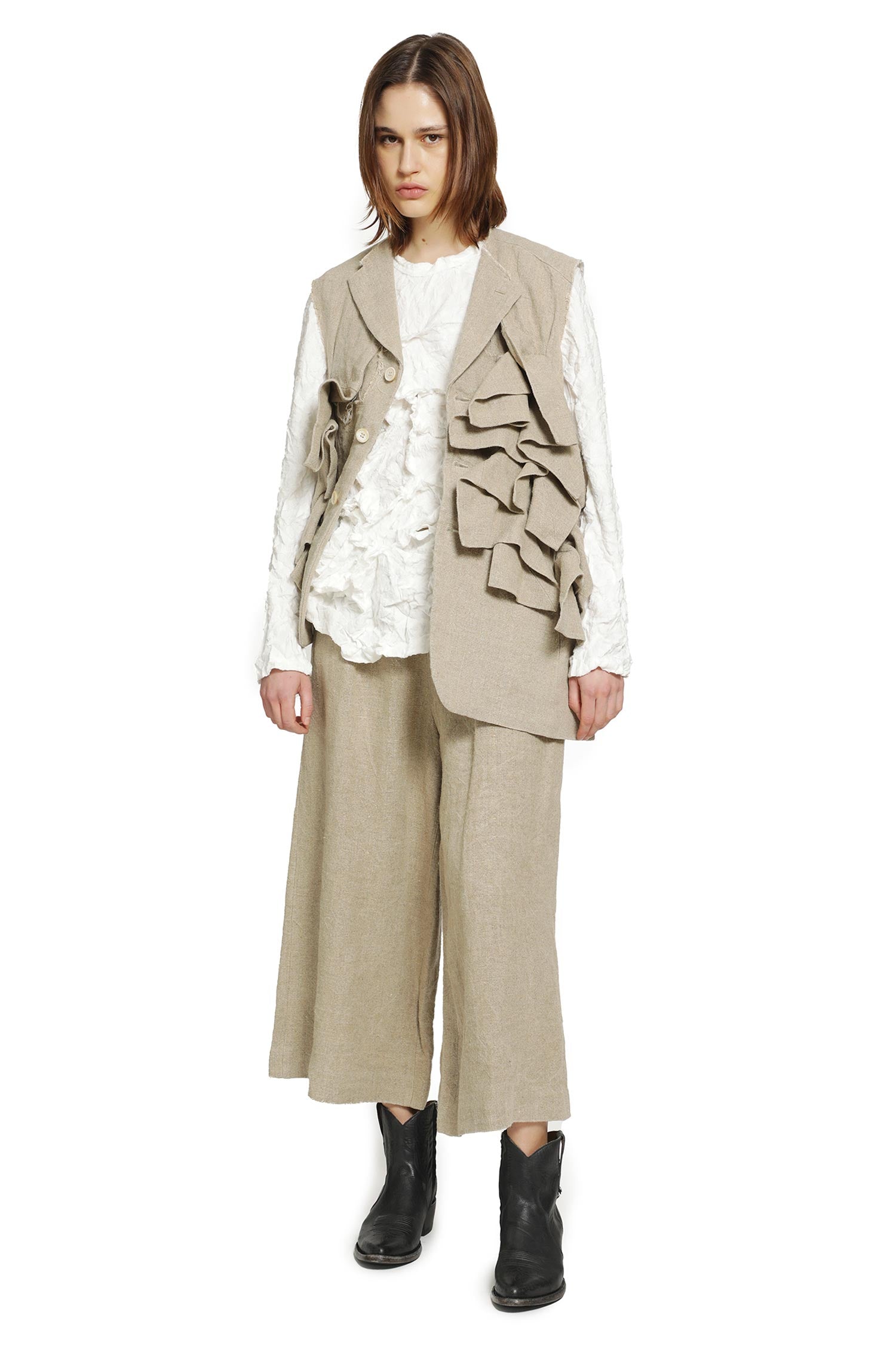 COMME DES GARCONS Ruffled Long Sleeve T-Shirt woman