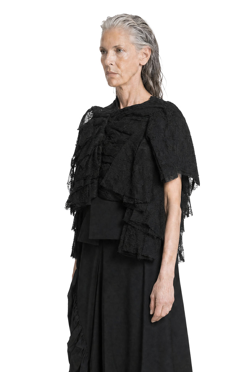 COMME DES GARCONS Coated Lace Long Sleeve Top woman