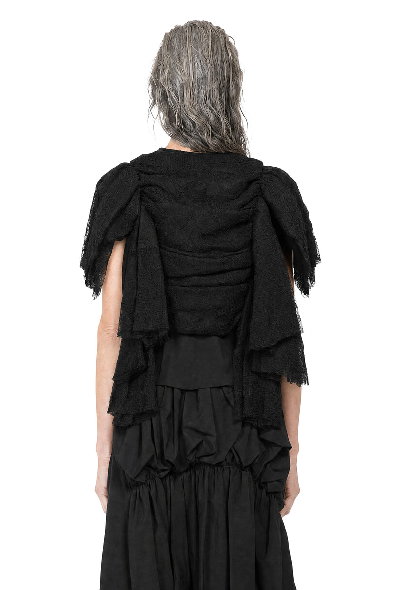 COMME DES GARCONS Coated Lace Long Sleeve Top woman