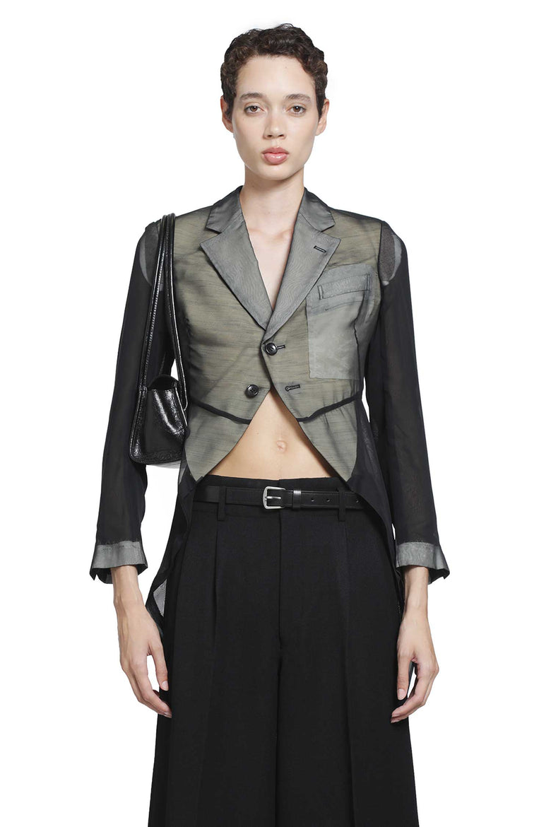 COMME DES GARCONS Sheer Nylon Long Blazer woman
