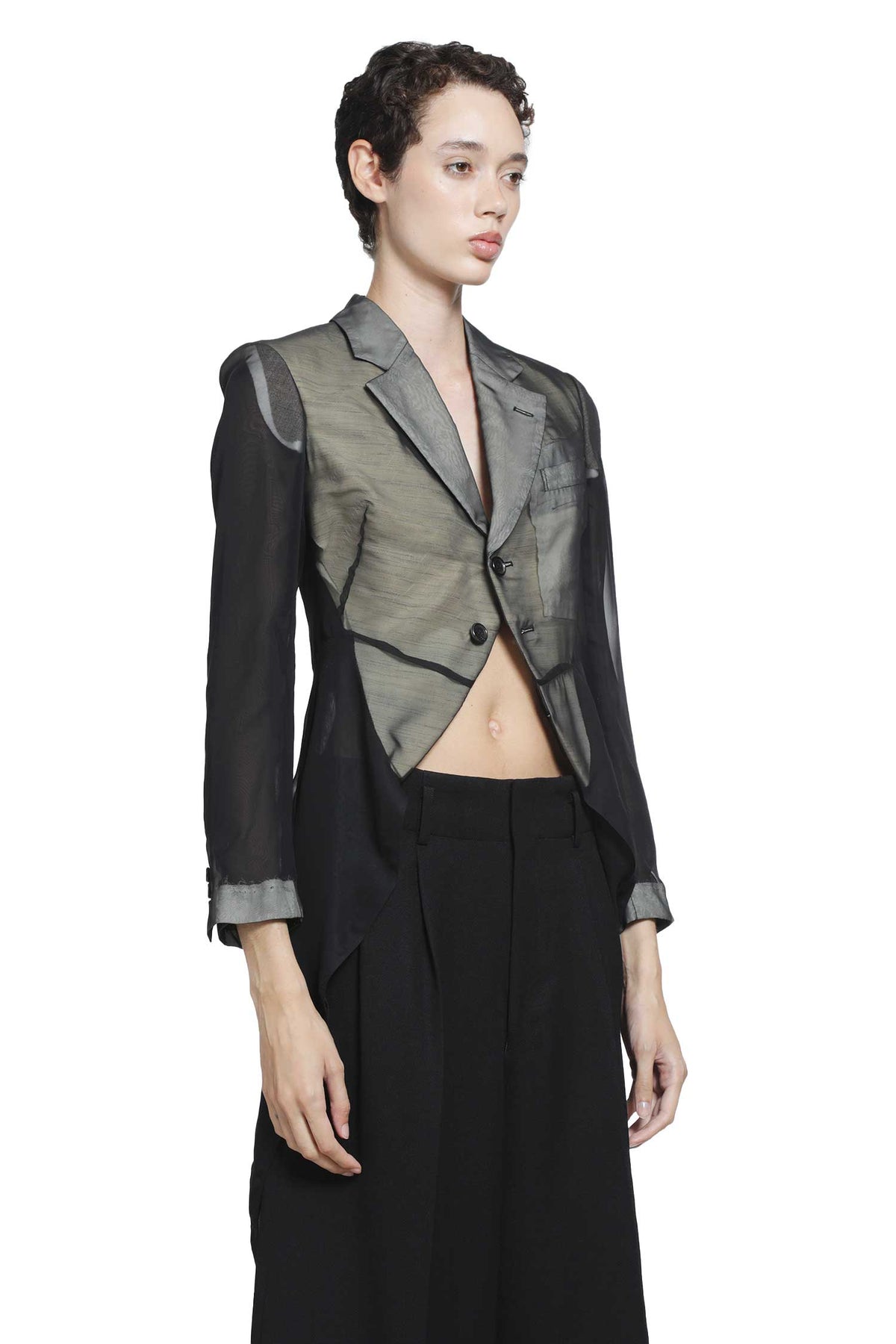 Sheer Nylon Long Blazer