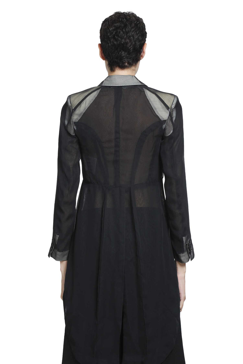 COMME DES GARCONS Sheer Nylon Long Blazer woman