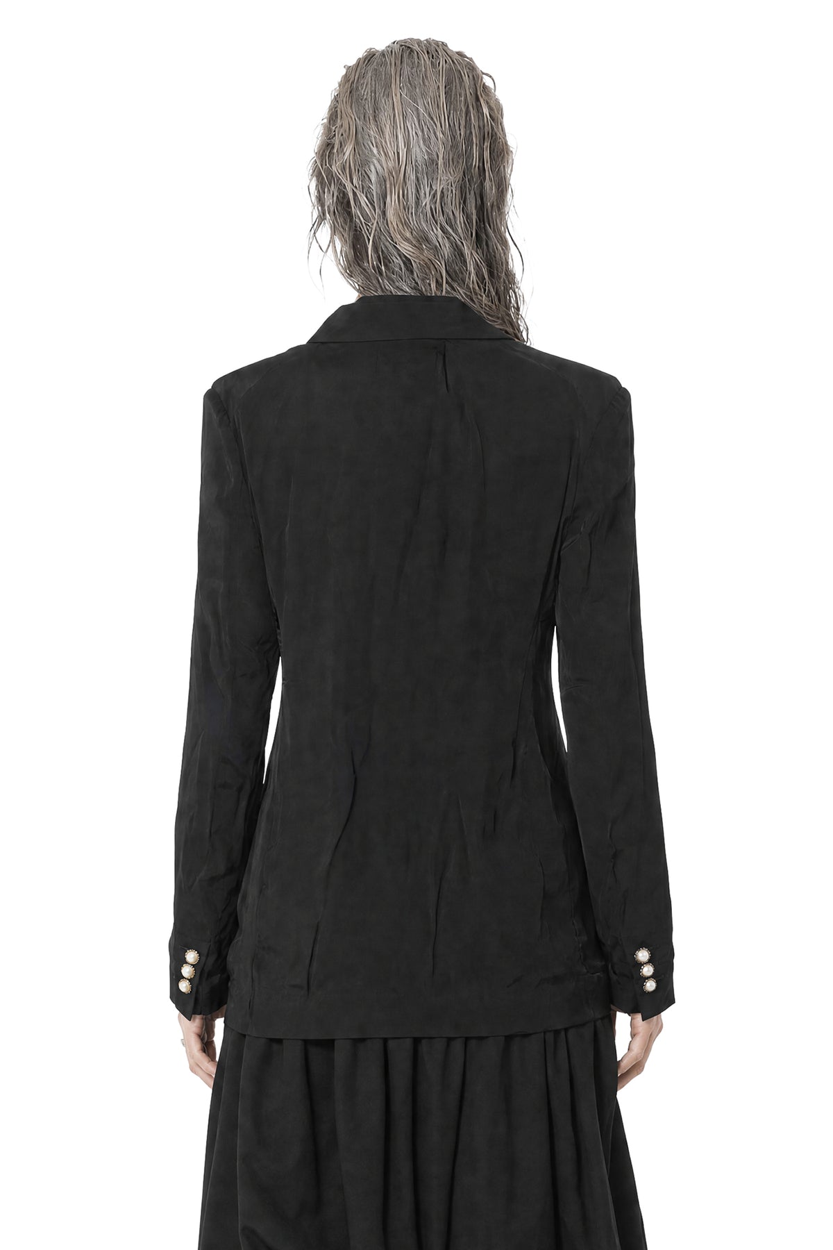 Layered Wool and Taffeta Blazer