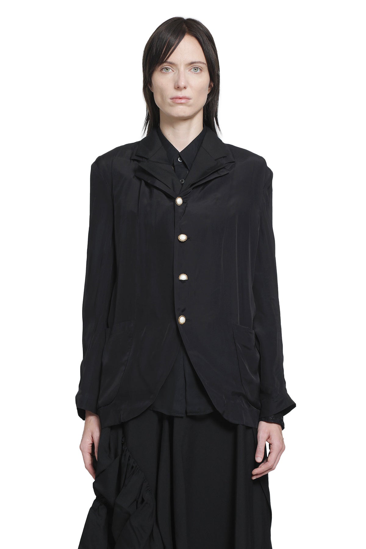 COMME DES GARCONS Layered Wool and Taffeta Blazer woman