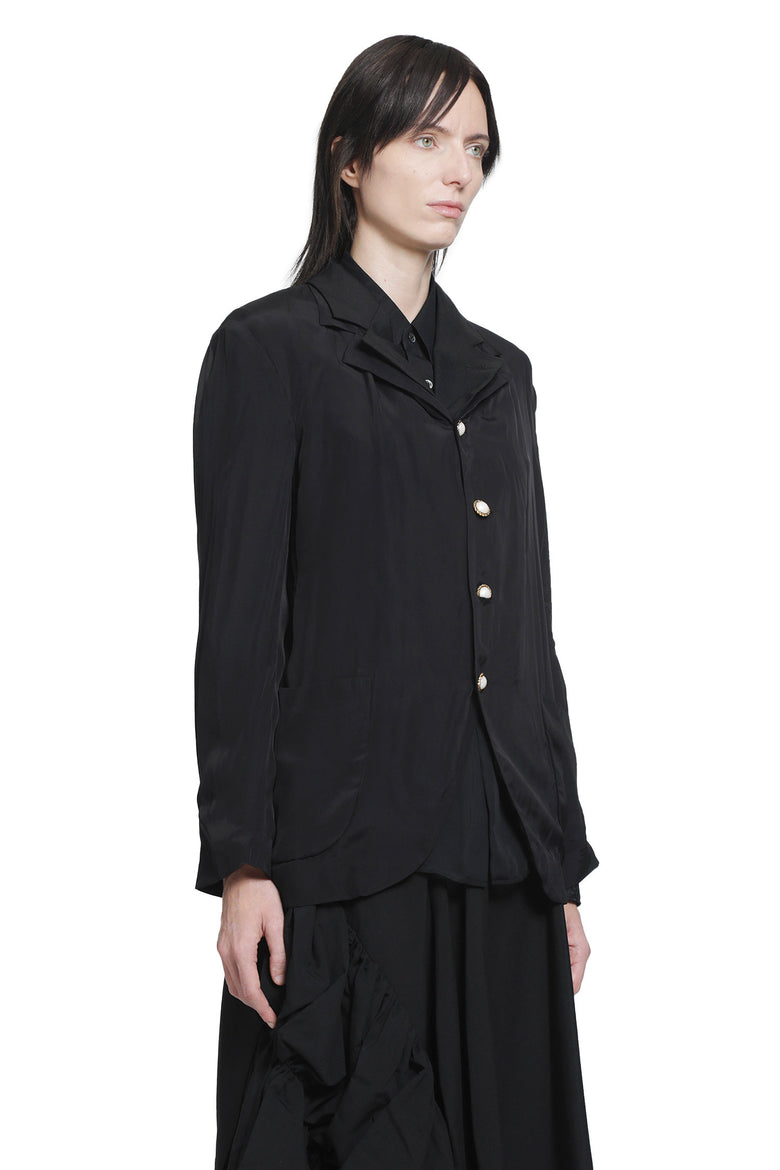 COMME DES GARCONS Layered Wool and Taffeta Blazer woman