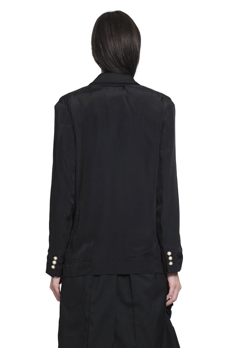 COMME DES GARCONS Layered Wool and Taffeta Blazer woman