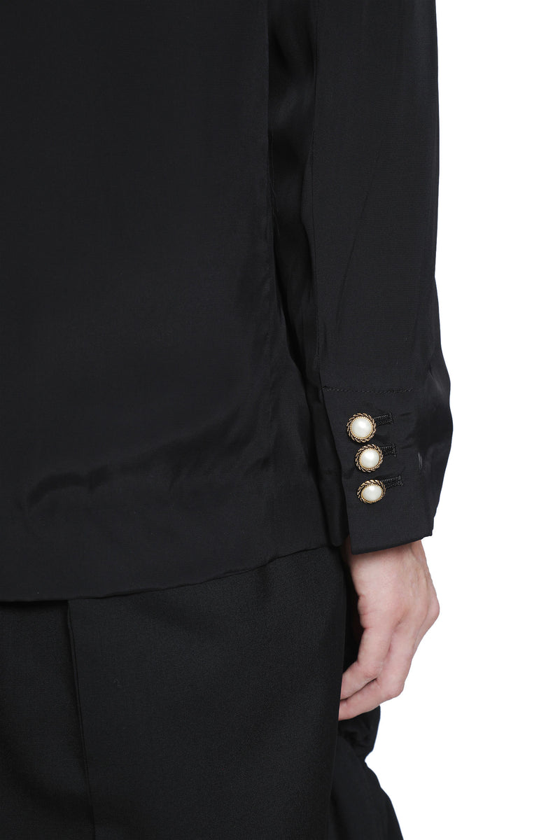 COMME DES GARCONS Layered Wool and Taffeta Blazer woman
