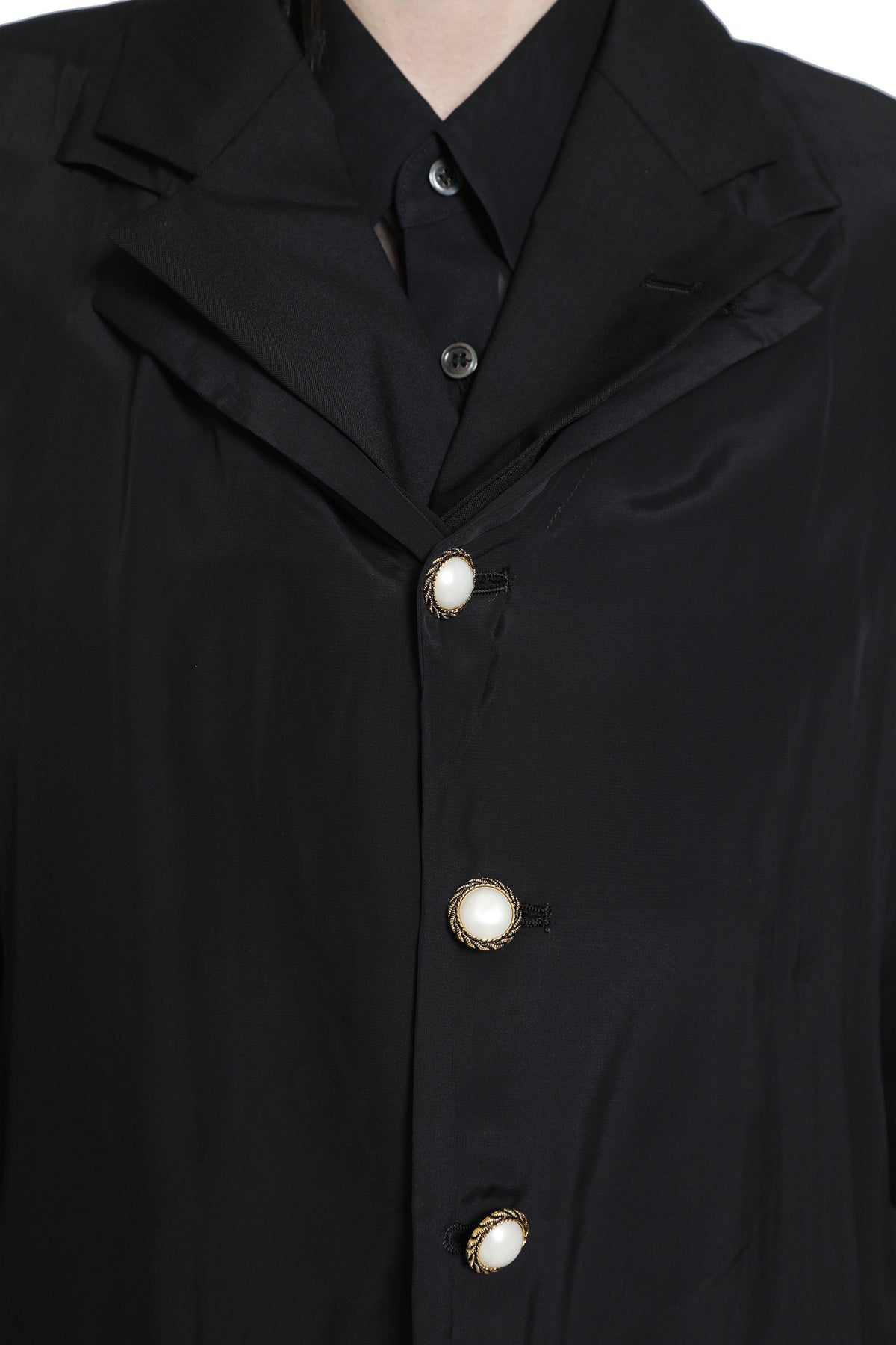 Layered Wool and Taffeta Blazer