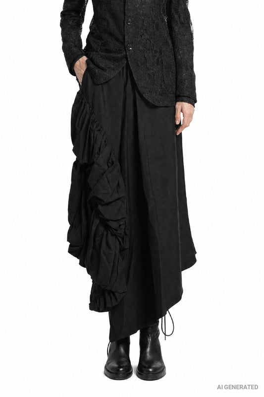 Draped Wool Skirt