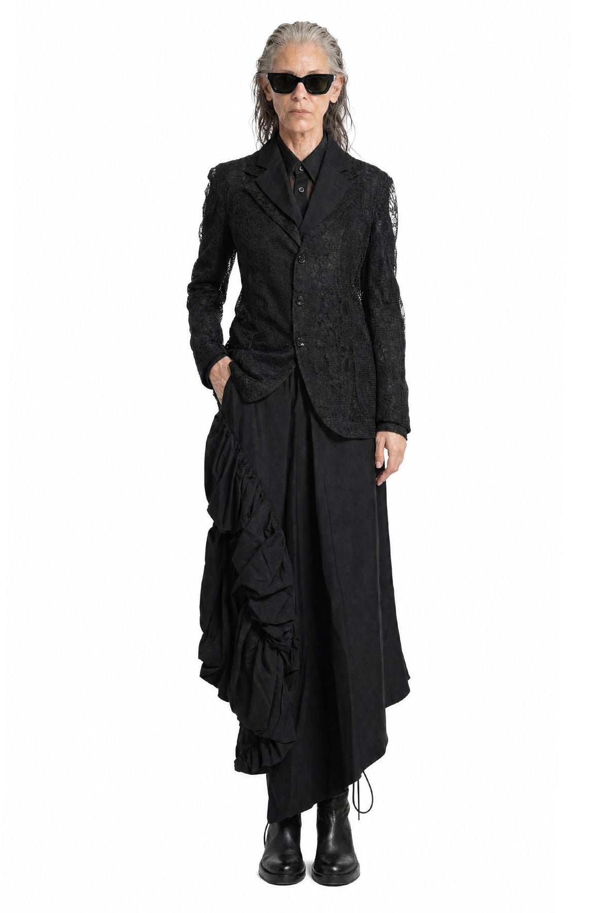 Draped Wool Skirt