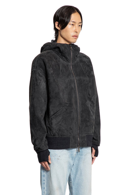 Velour Sheepskin Hooded Jacket