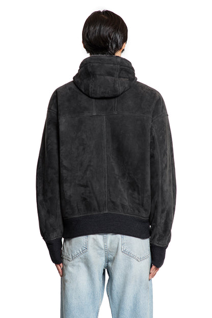 Velour Sheepskin Hooded Jacket