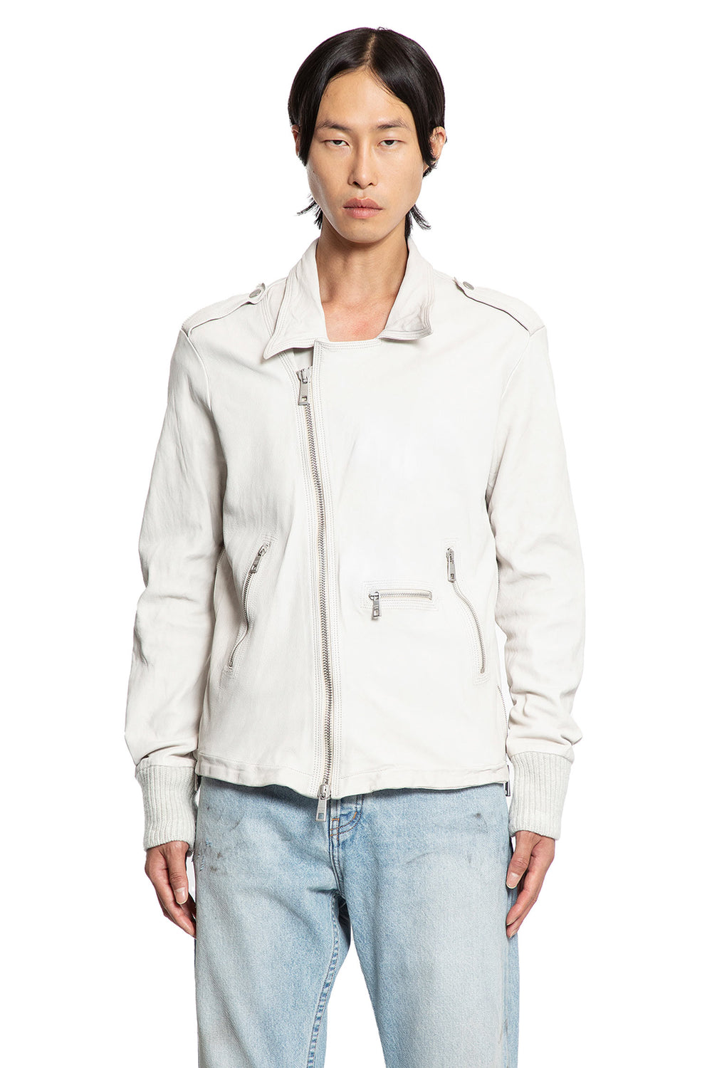 Crinkled faux Leather Biker Jacket