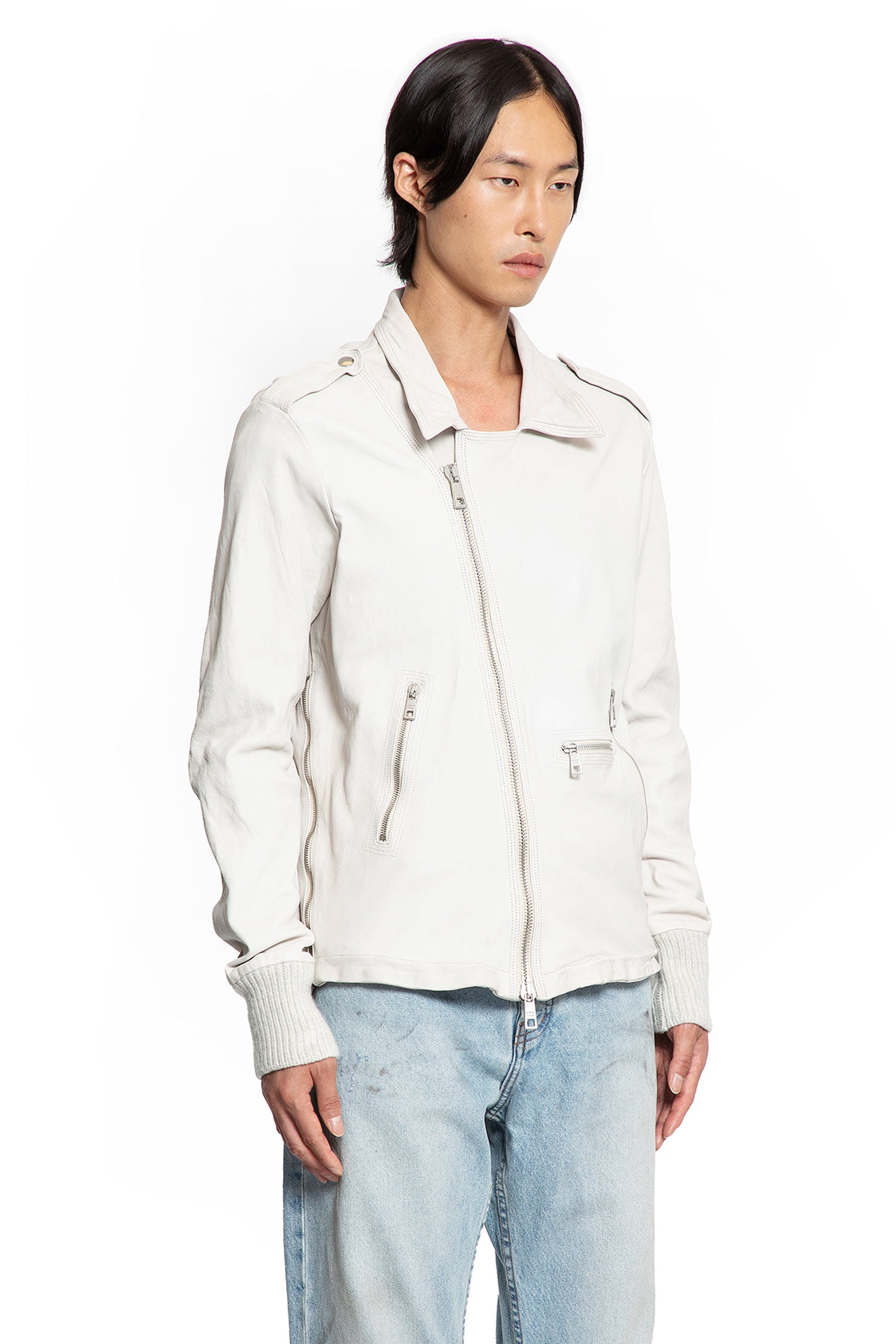 Crinkled faux Leather Biker Jacket