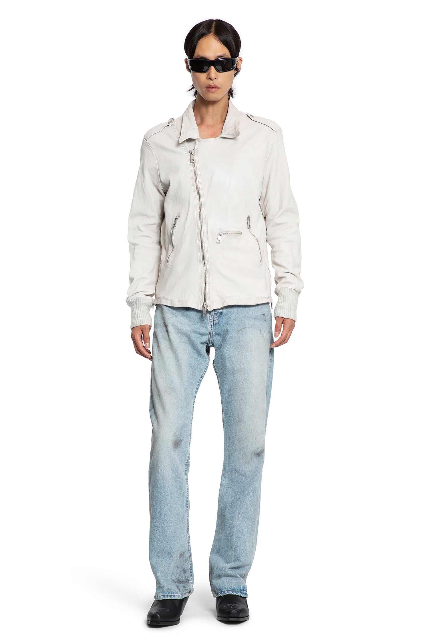Crinkled faux Leather Biker Jacket