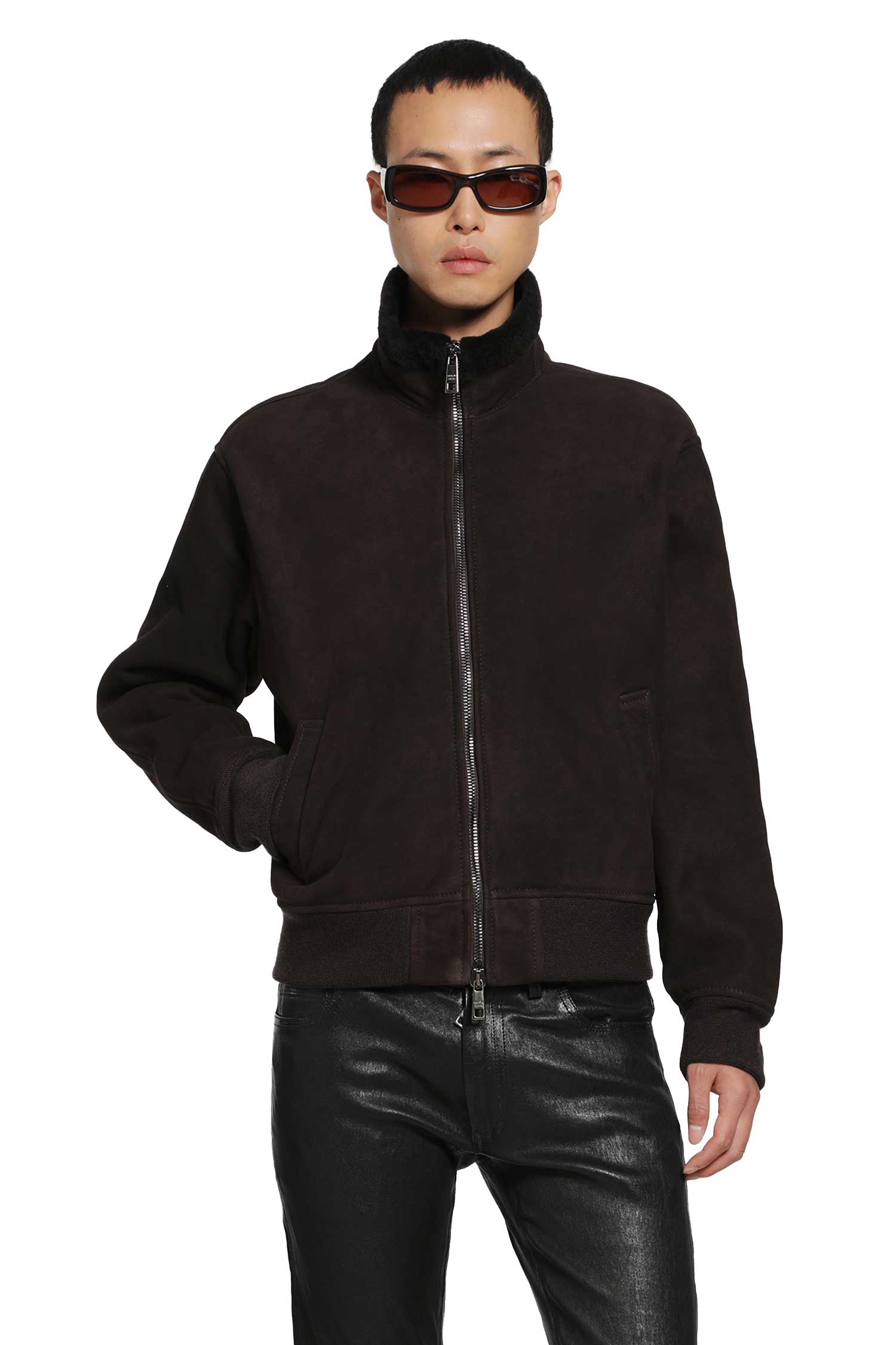 Zip-Up Leather Jacket