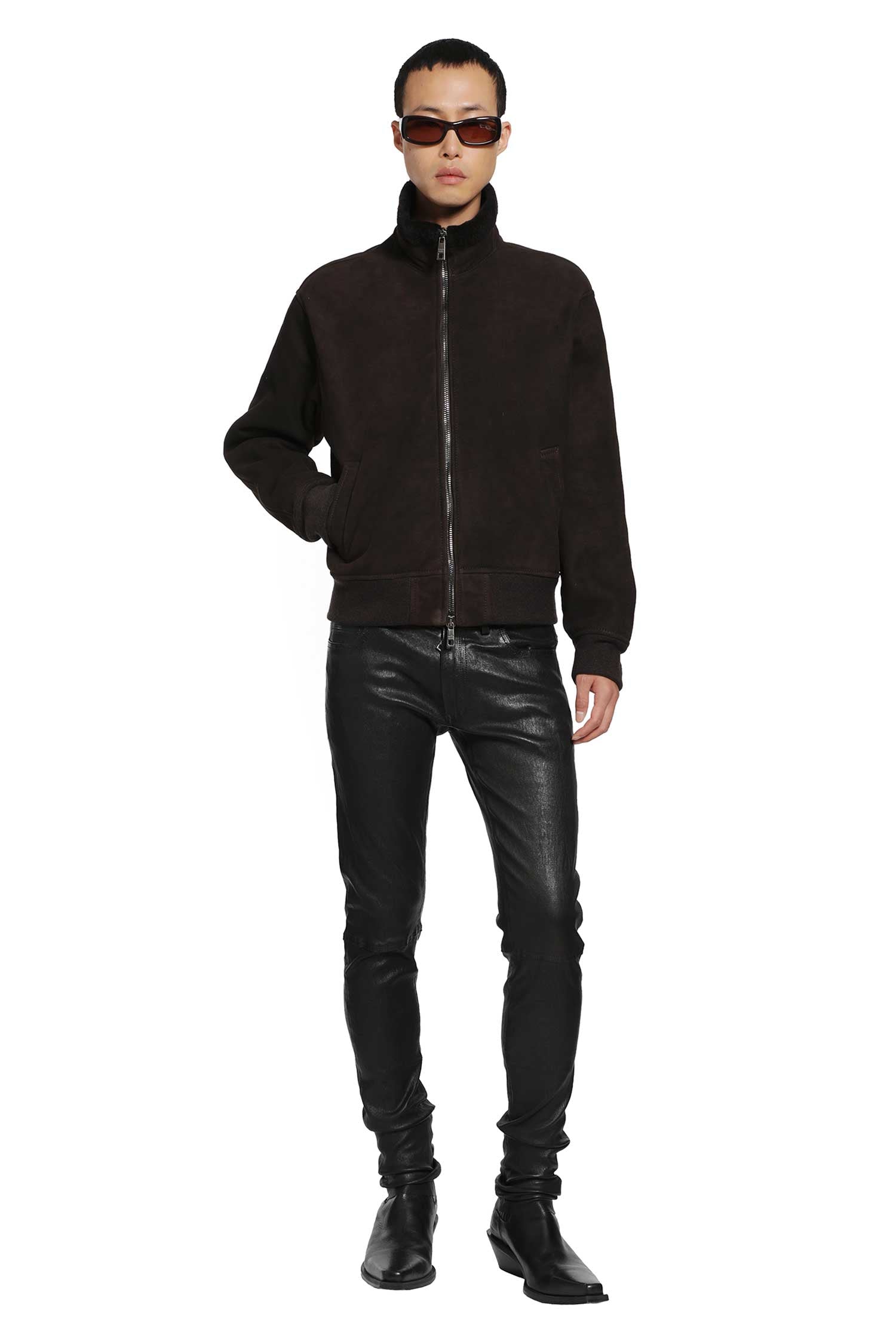 Zip-Up Leather Jacket