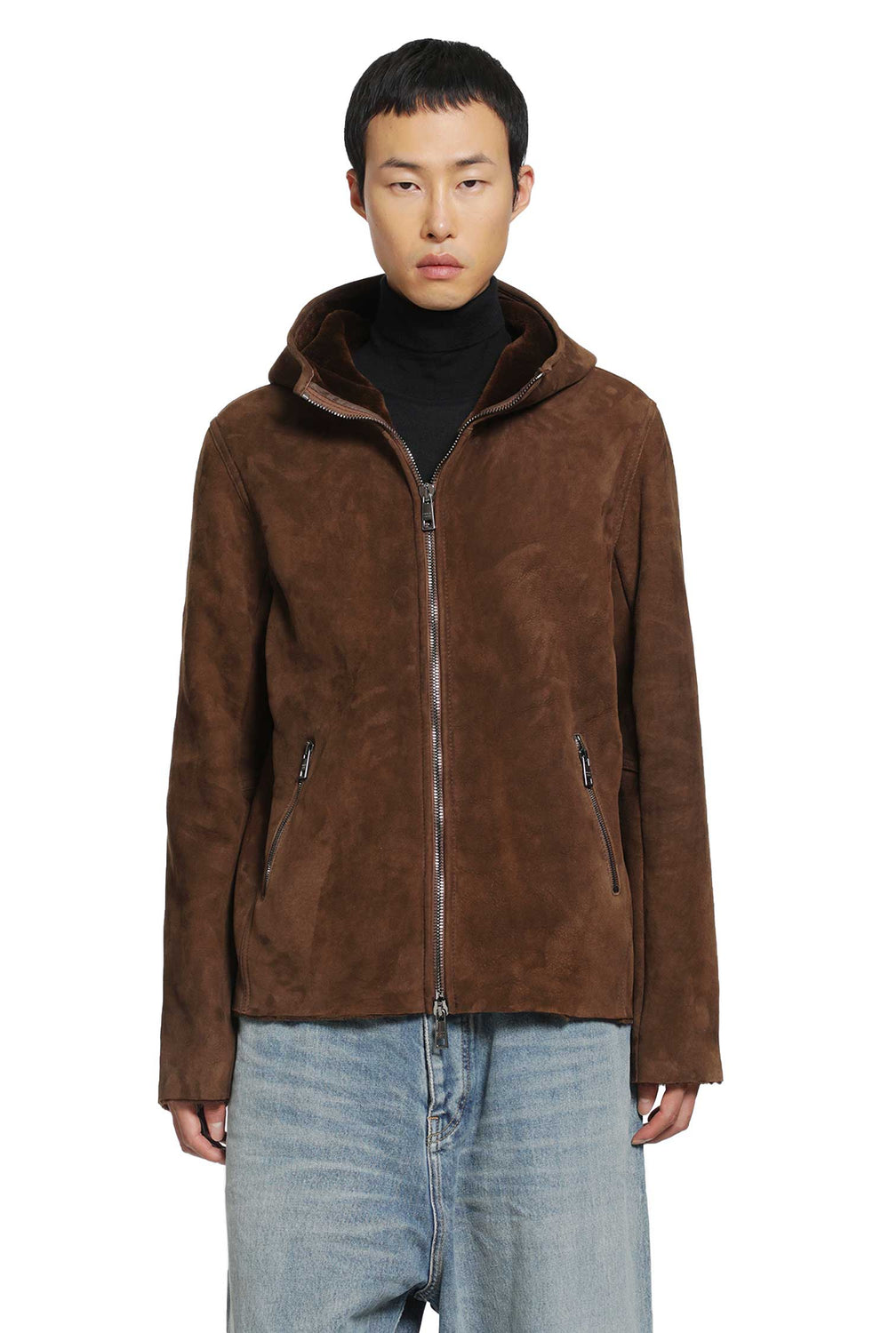GIORGIO BRATO Hooded Suede Jacket man