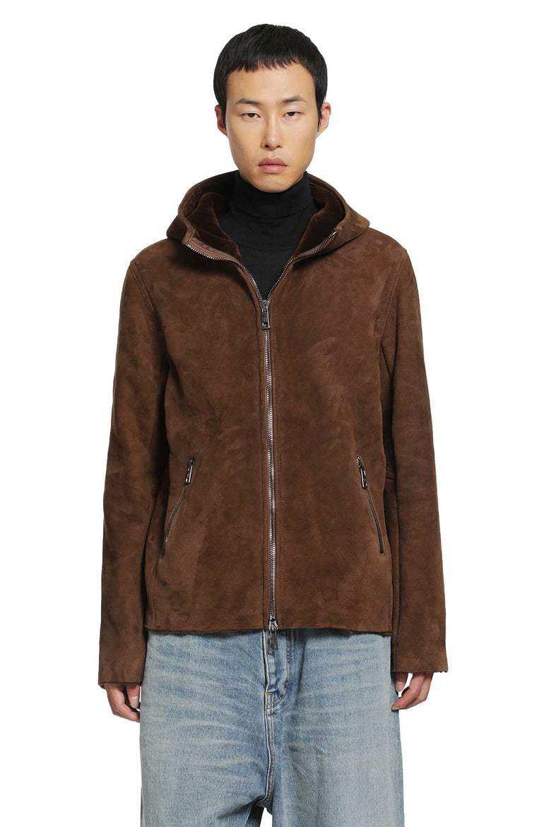 GIORGIO BRATO Hooded Suede Jacket man