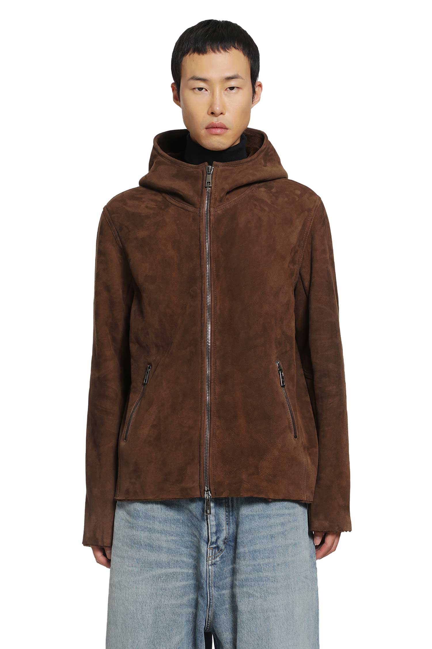 GIORGIO BRATO Hooded Suede Jacket man