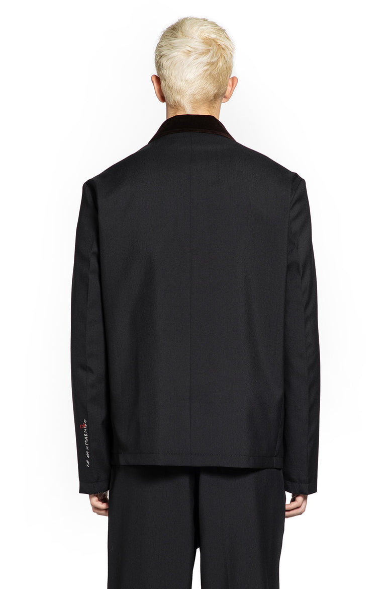 Wool Jacket with Corduroy Collar