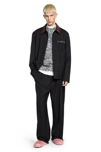 Wool Jacket with Corduroy Collar