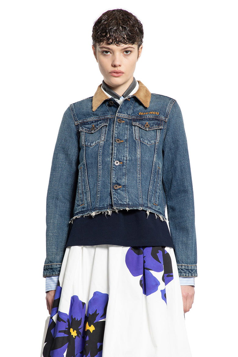 MIU MIU WOMAN BLUE JACKETS