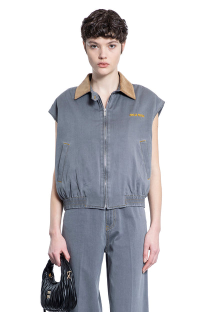 MIU MIU WOMAN GREY VESTS