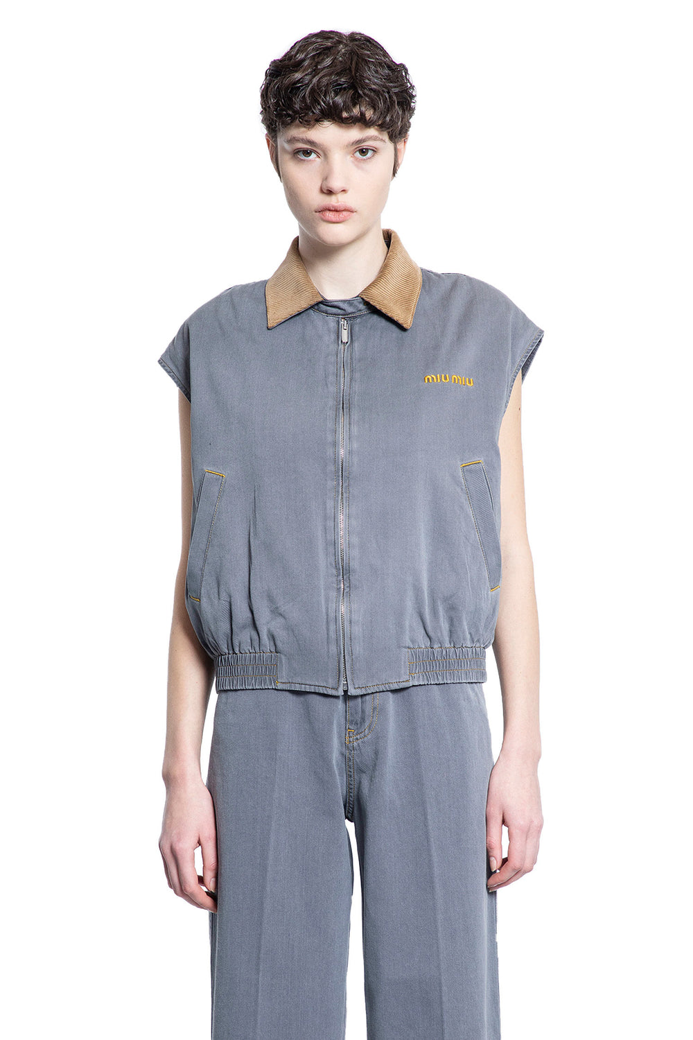 MIU MIU WOMAN GREY VESTS