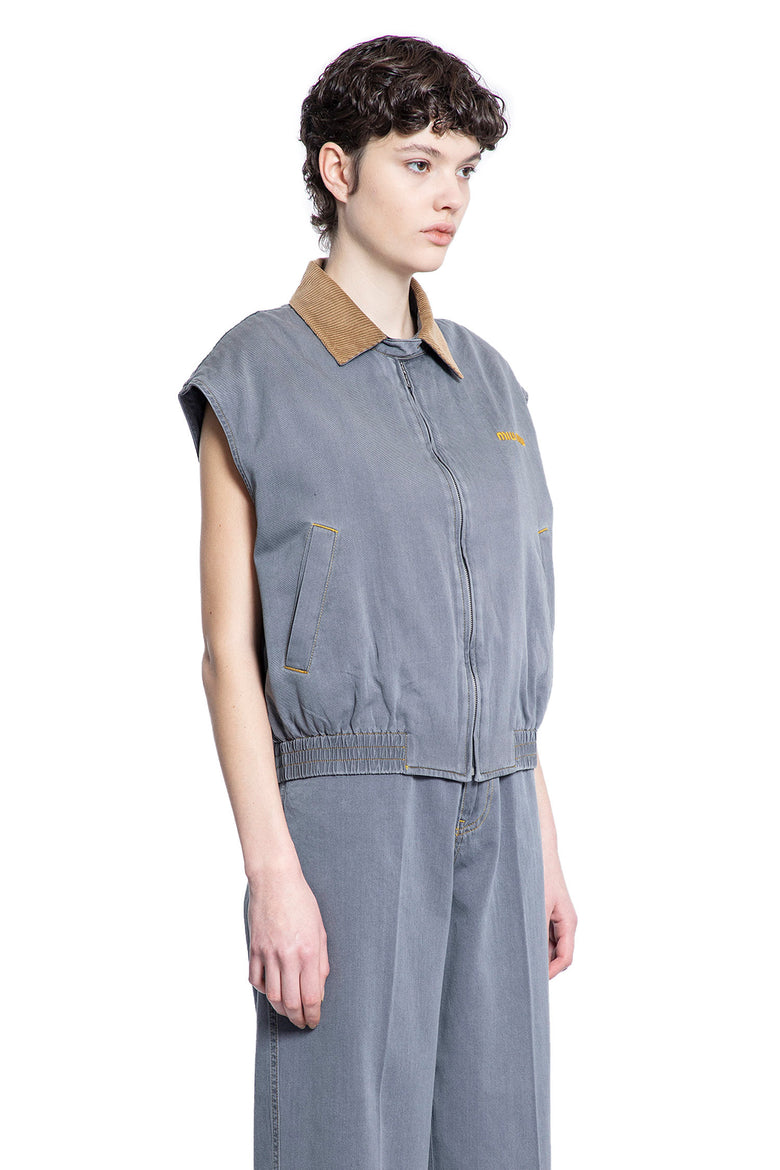 MIU MIU WOMAN GREY VESTS