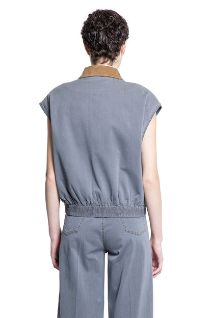 MIU MIU WOMAN GREY VESTS